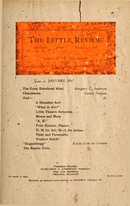 The Little Review, January 1917 (Vol. 3, No. 8), Margaret C. Anderson